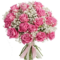 Rozā rožu pušķis